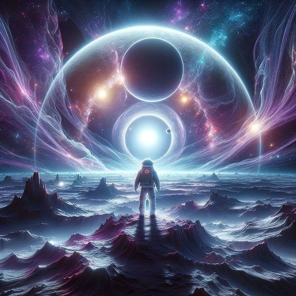an astronaut, digital art, glowing